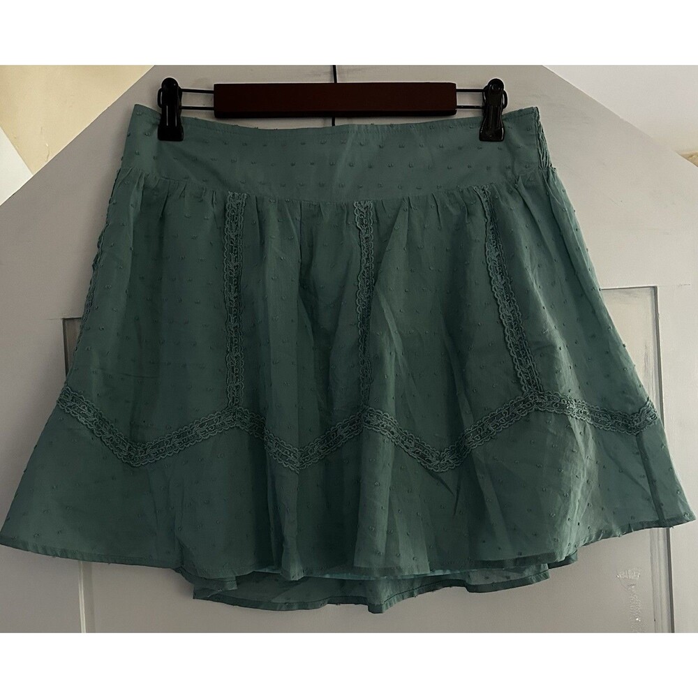 Vintage Wet Seal Womens Y2K Mini Skirt Green Lined Coquette Twee Sz XL